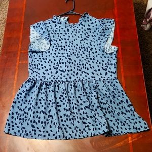 Blue sleeveless blouse